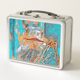 AnimalMix_Iguana_005 Metal Lunch Box