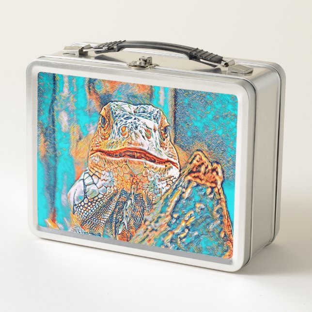 AnimalMix_Iguana_005 Metal Lunch Box (Front)