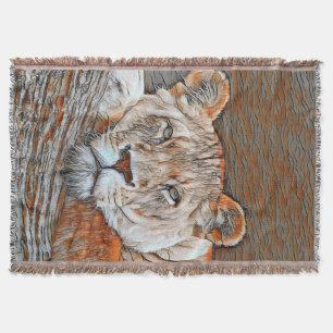 AnimalMix_Lion_022 Throw Blanket