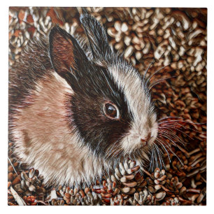 AnimalMix_Rabbit_005 Ceramic Tile