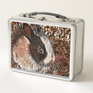 AnimalMix_Rabbit_005 Metal Lunch Box