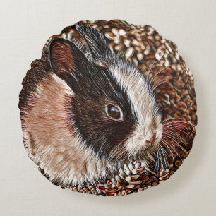 AnimalMix_Rabbit_005 Round Cushion