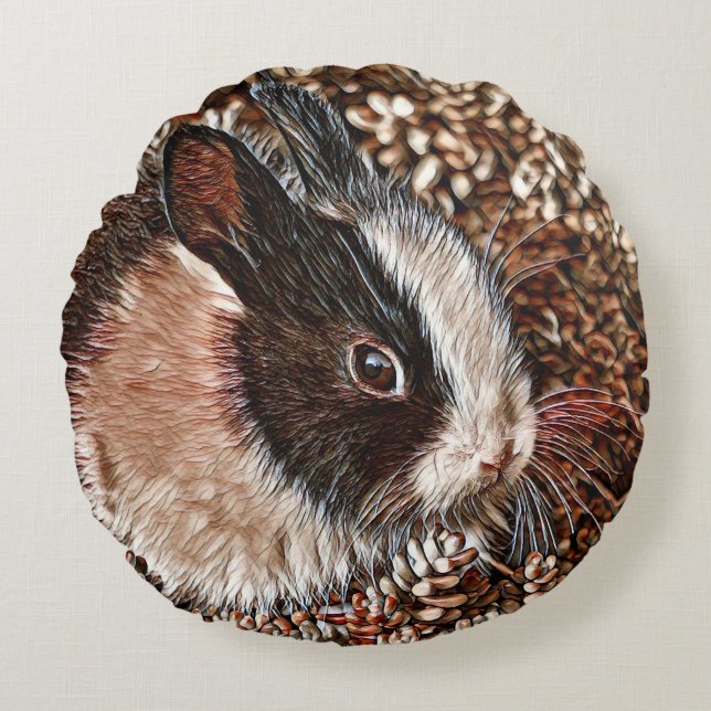AnimalMix_Rabbit_005 Round Cushion (Front)