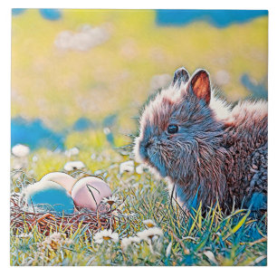 AnimalMix_Rabbit_037 Ceramic Tile