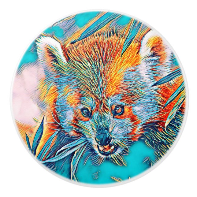AnimalMix_RedPanda_001 Ceramic Knob (Front)