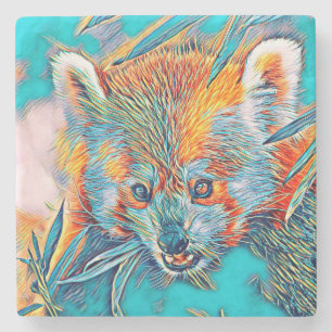 AnimalMix_RedPanda_001 Stone Coaster