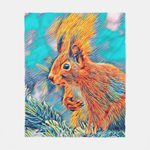 AnimalMix_Squirrel_001 Fleece Blanket