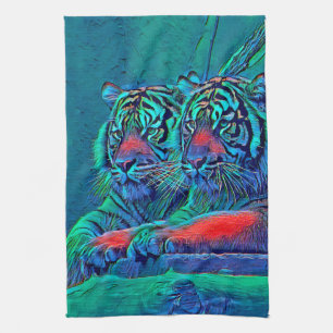 AnimalMix_Tiger_035 Tea Towel