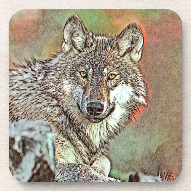 AnimalMix_Wolf_004 Coaster (Front)