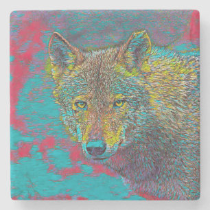 AnimalMix_Wolf_013 Stone Coaster
