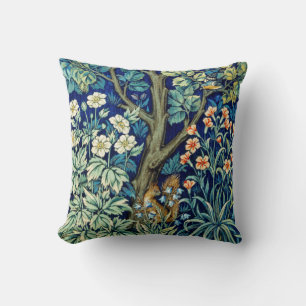 Animals and Flowers, Forest, William Morris Cushion