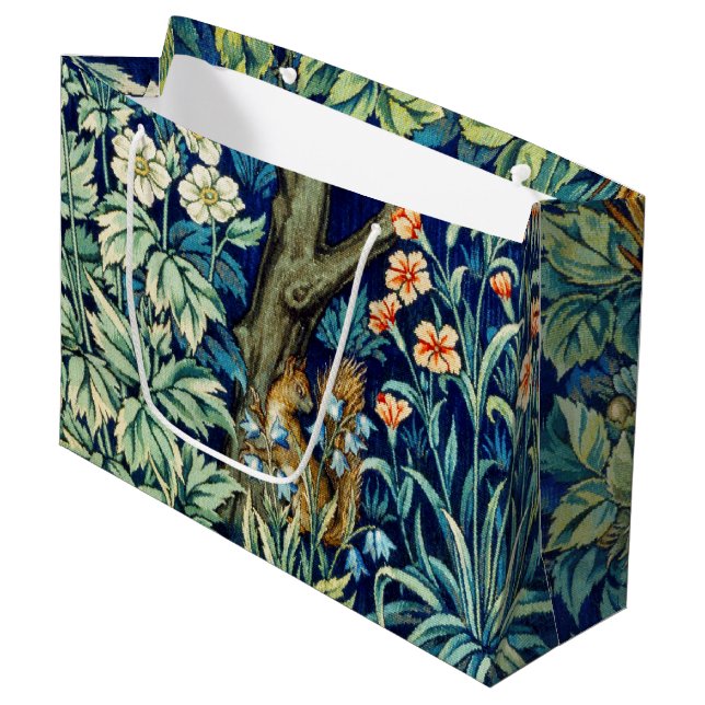 Animals and Flowers, Forest, William Morris Large  Gift Bag (Front Angled)