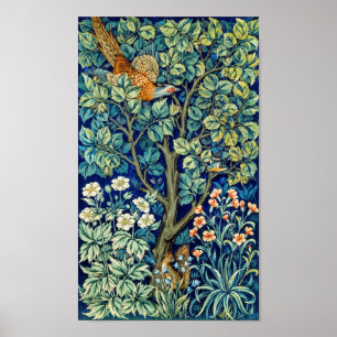 Animals and Flowers, Forest, William Morris Poster