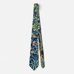 Animals and Flowers, Forest, William Morris Tie