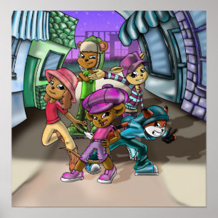 Animals and Hats Poster