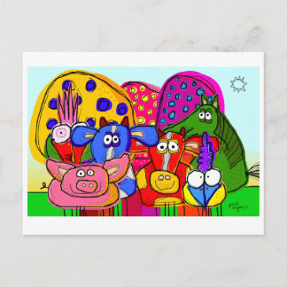 'animals and trees' super postcard