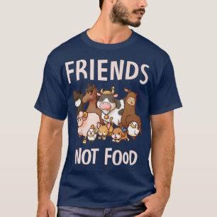 Animals are Friends not Food Pig Cow Sheep Vegan V T-Shirt