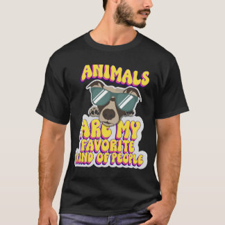 Animals are my favourite kind of people cute dog l T-Shirt