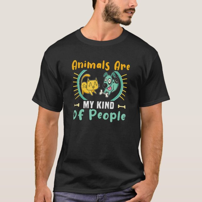 Animals Are My Kind Of People Dog Rescue Animal Ri T-Shirt (Front)