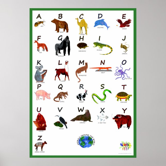 ANIMALS AROUND THE WORLD ABC POSTER (Front)
