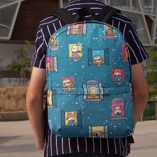 Animals At The Window  Printed Backpack