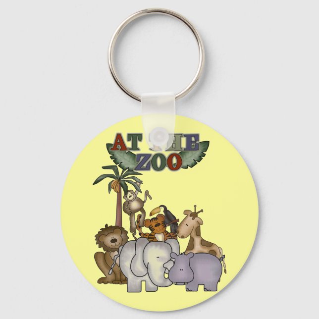 Animals at the Zoo Tshirts and Gifts Key Ring (Front)