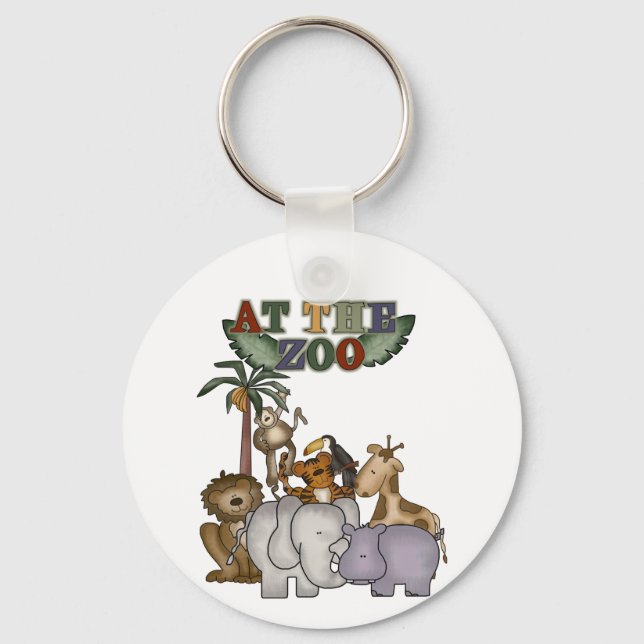 Animals at the Zoo Tshirts and Gifts Key Ring (Front)