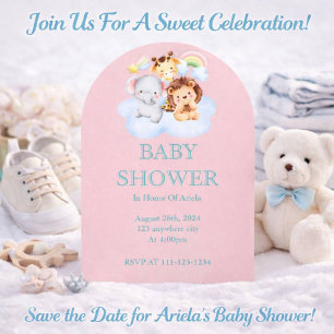 Animals.baby shower invitation