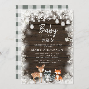 Animals Baby Shower It's Cold Out Shower Invitation