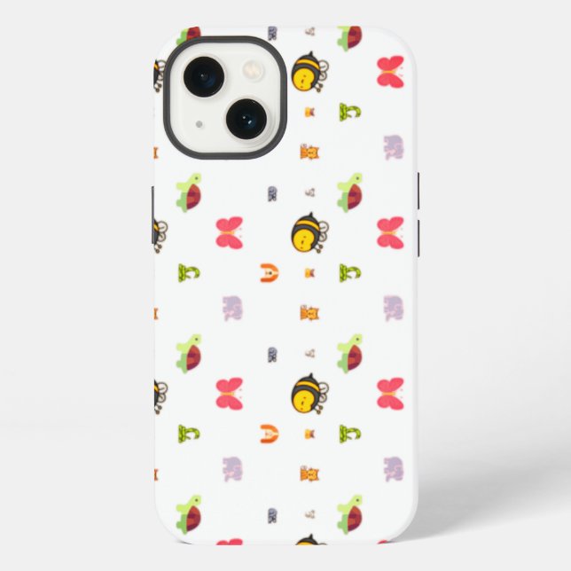 Animals, bees, elephants iPhone case (Back)