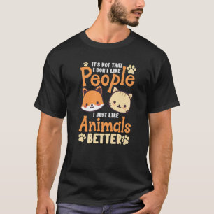 Animals Better Introvert Social Distancing Cat Dog T-Shirt