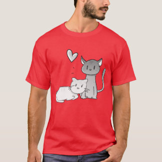 animals cats cat love couple girl T-Shirt