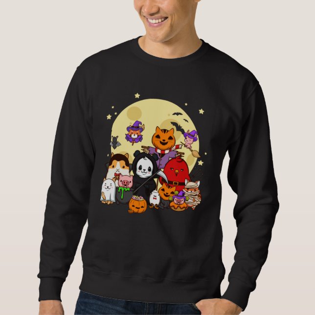 Animals celebrate Halloween together Sweatshirt (Front)