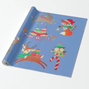 ANIMALS CELEBRATING CHRISTMAS Wrapping Paper