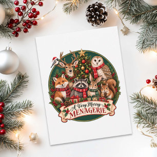 Animals Christmas Menagerie Postcard