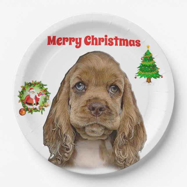 Animals Christmas Paper Plate (Front)