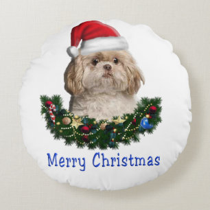 Animals Christmas Round Cushion