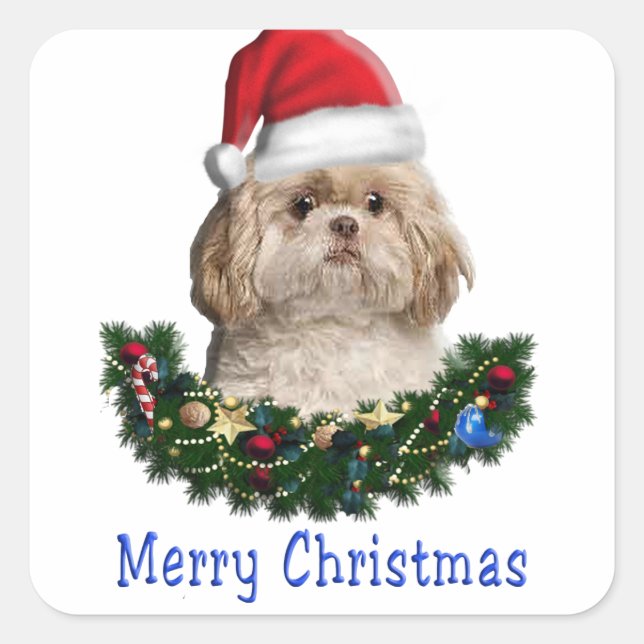 Animals Christmas Square Sticker (Front)