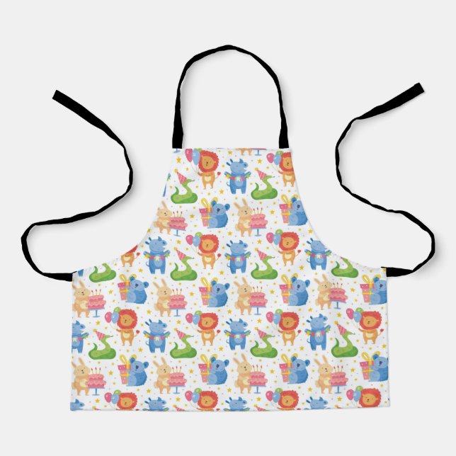 Animals Congratulate on Kids Birthday Apron (Front)
