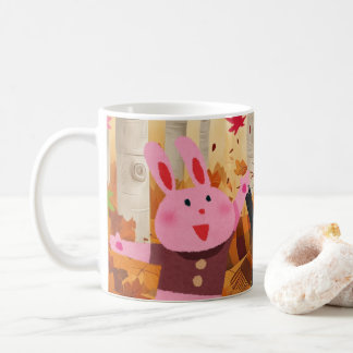 Animals' Cup Playing in the Autumn Forest