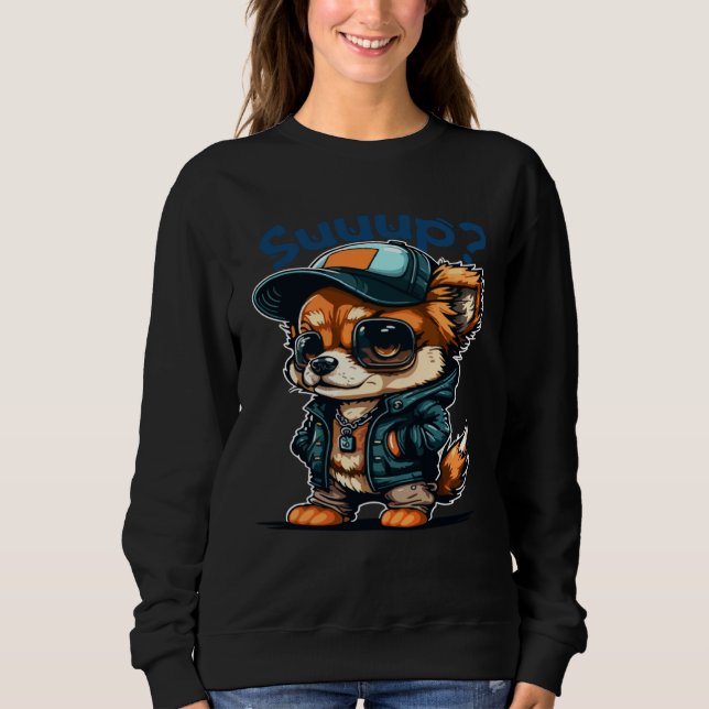 Animals Dog Cat Owl Fox Cute  8 Sweatshirt (Front)