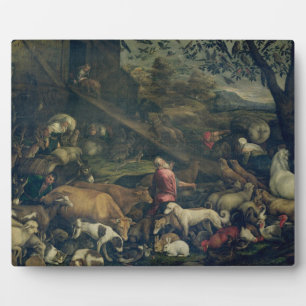 Animals Entering the Ark (oil on canvas) Plaque