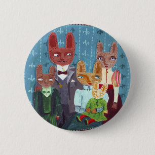 Animals family 6 cm round badge
