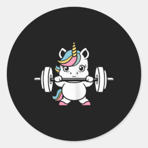 Animals Fitness Bodybuilding Unicorn Classic Round Sticker