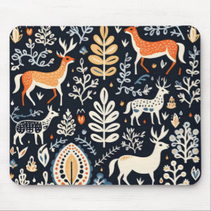 Animals Folk Pattern Mouse Pad
