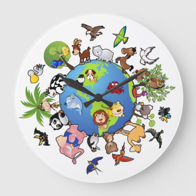 Animals for World Peace - Round Clock (Front)