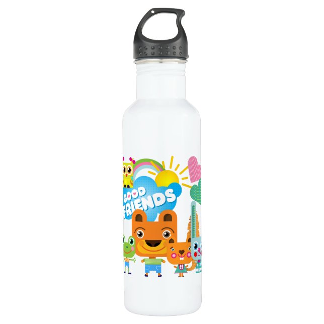 Animals Good Friends 710 Ml Water Bottle (Front)
