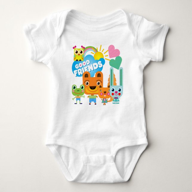 Animals Good Friends Baby Bodysuit (Front)
