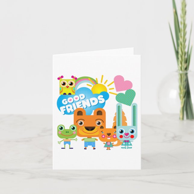 Animals Good Friends Card (Front)