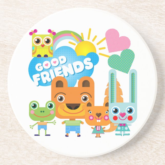 Animals Good Friends Coaster (Front)